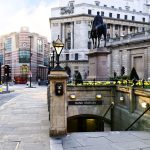 Bank station entrance in London