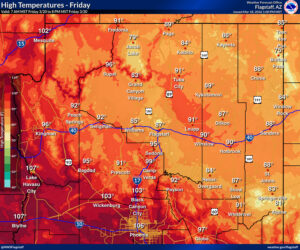 high temperatures friday