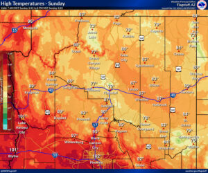 high temperatures sunday
