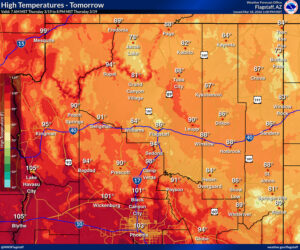 high temperatures tomorrow