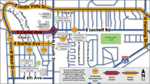 cedar ave detour map