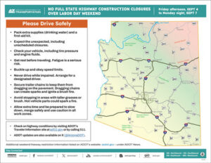 2026 sept 01 weekend map labor day 2026 adot j1